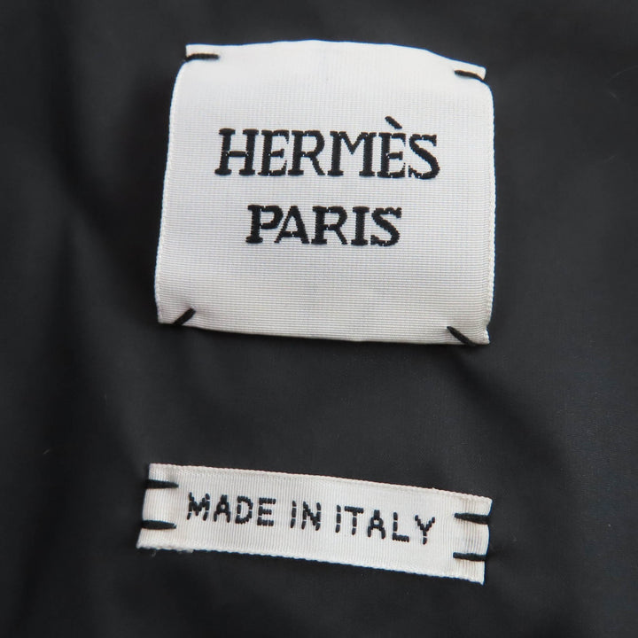 Excellent HERMES Down vest CLOU DE SELLE Logo patch black Women 38 3H0156DA