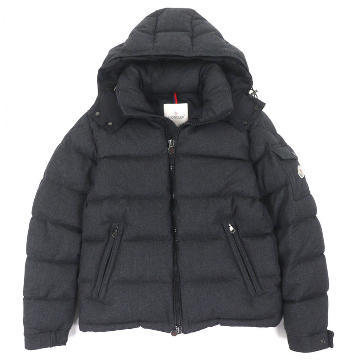 Excellent MONCLER Down jacket MONTGENEVRE Dark gray wool mens 3