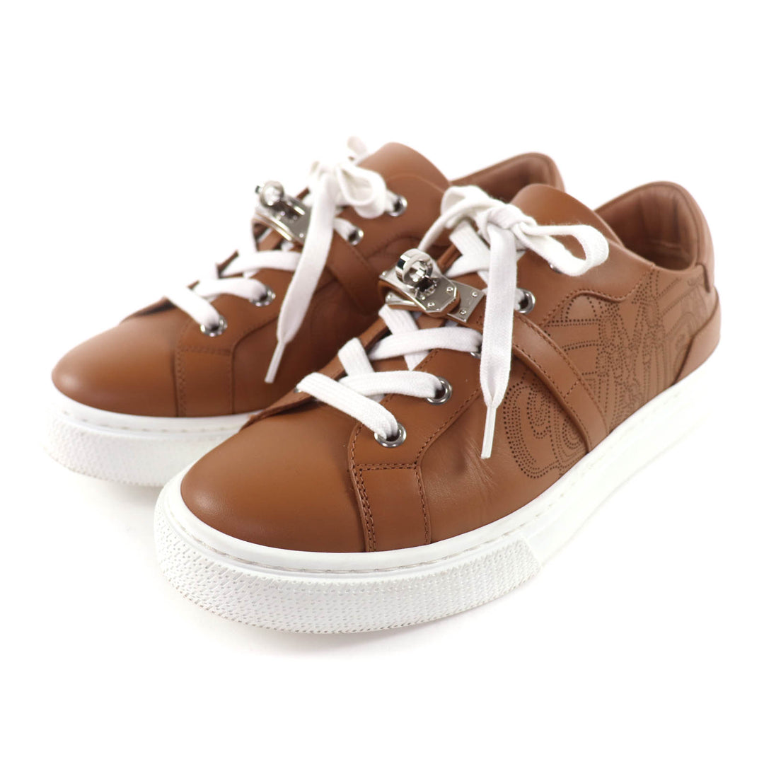 Great HERMES sneakers Day Kelly buckle included Brown leather Women 37.5
