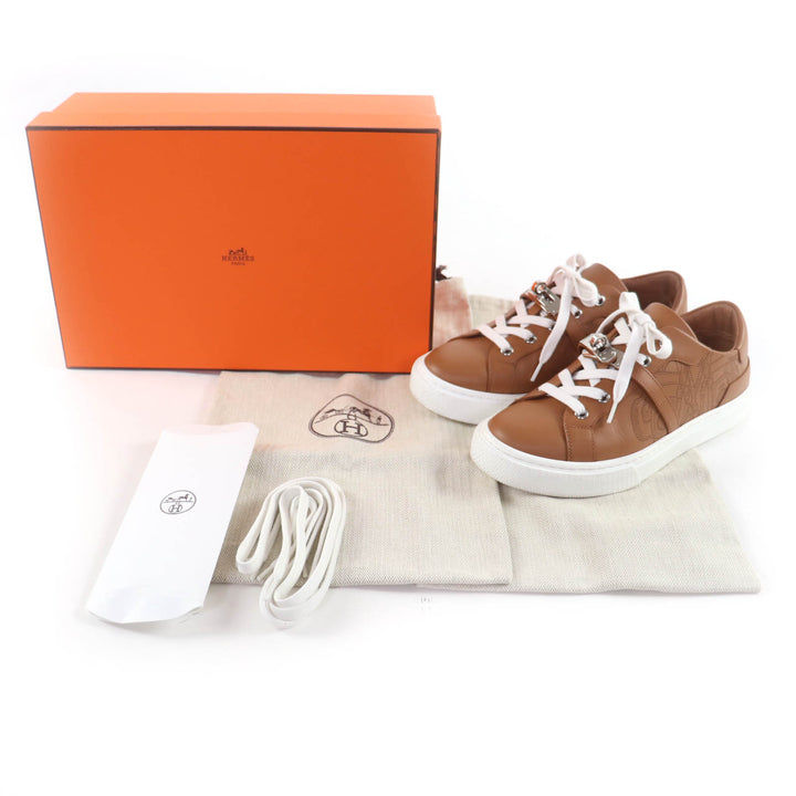 Great HERMES sneakers Day Kelly buckle included Brown leather Women 37.5