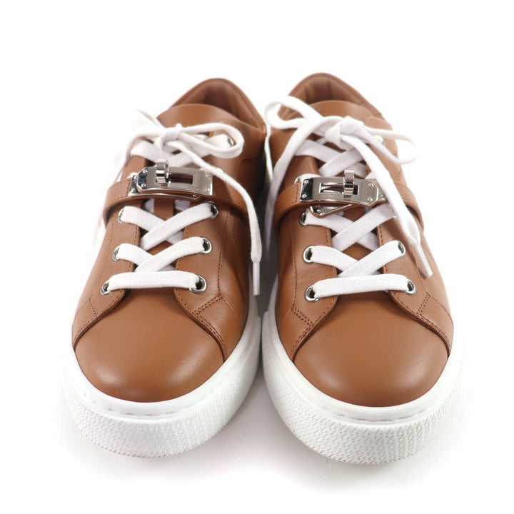 Great HERMES sneakers Day Kelly buckle included Brown leather Women 37.5