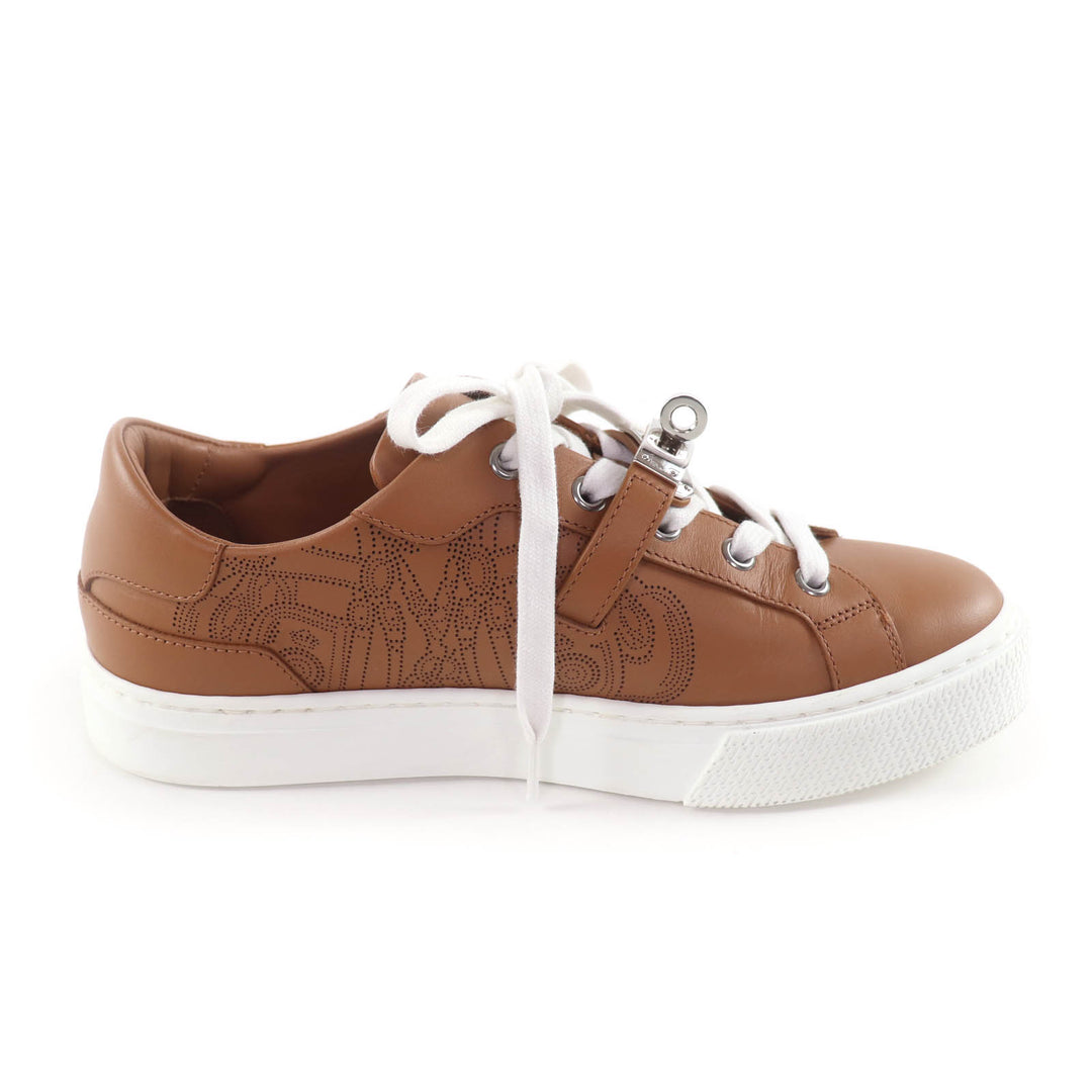 Great HERMES sneakers Day Kelly buckle included Brown leather Women 37.5