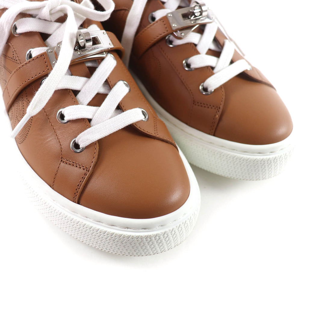 Great HERMES sneakers Day Kelly buckle included Brown leather Women 37.5