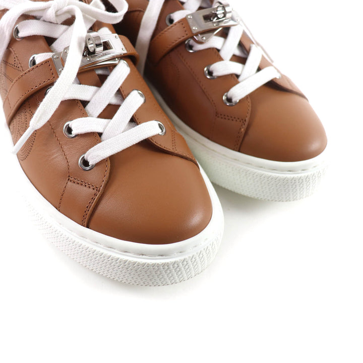 Great HERMES sneakers Day Kelly buckle included Brown leather Women 37.5