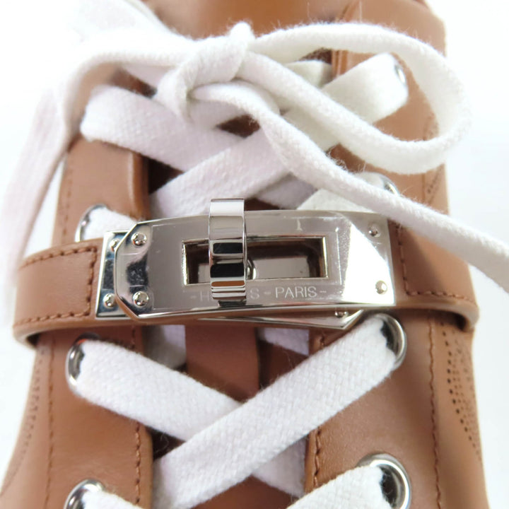 Great HERMES sneakers Day Kelly buckle included Brown leather Women 37.5