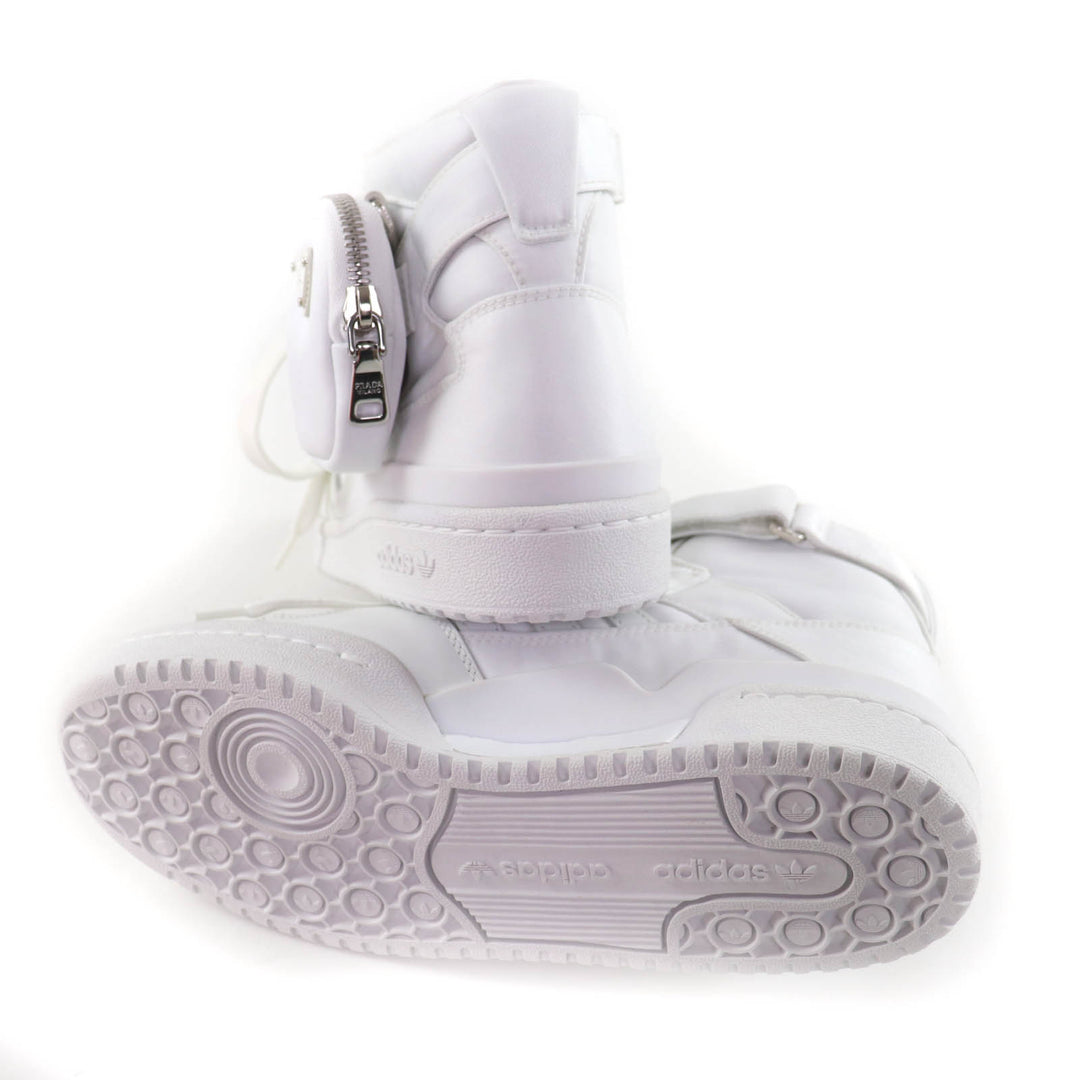 Excellent PRADA High cut sneakers Re-Nylon Triangle Plate leather 24 2TG193