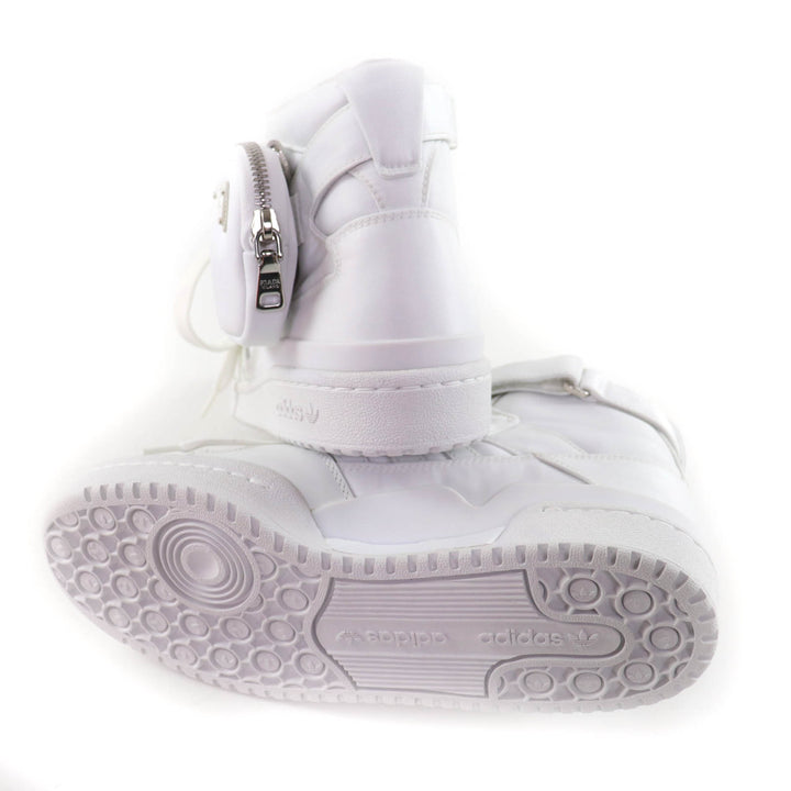Excellent PRADA High cut sneakers Re-Nylon Triangle Plate leather 24 2TG193