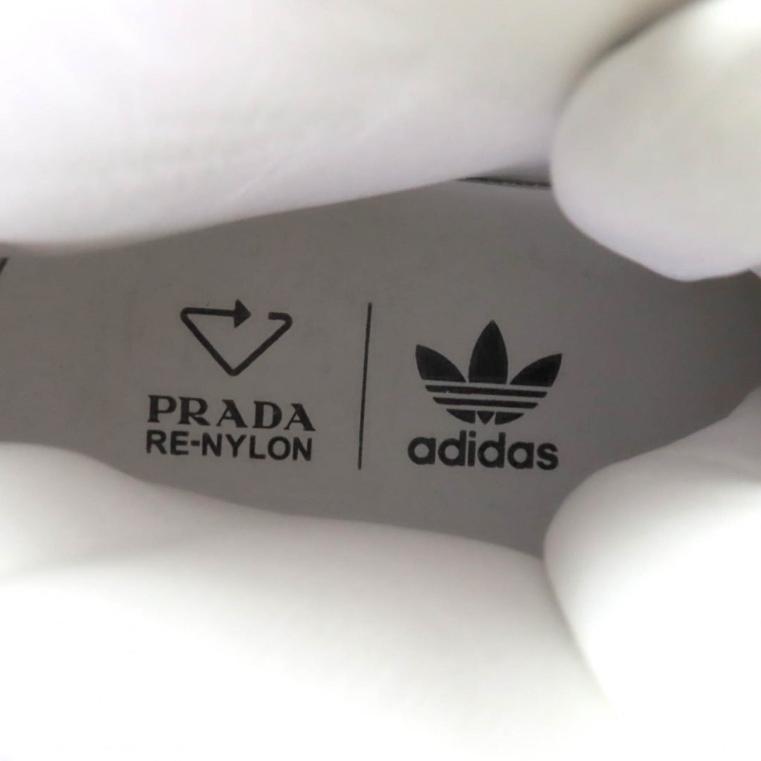 Excellent PRADA High cut sneakers Re-Nylon Triangle Plate leather 24 2TG193
