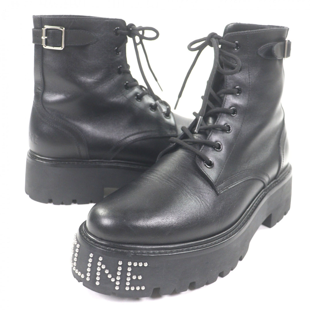 Excellent CELINE boots BULKY black leather mens 42