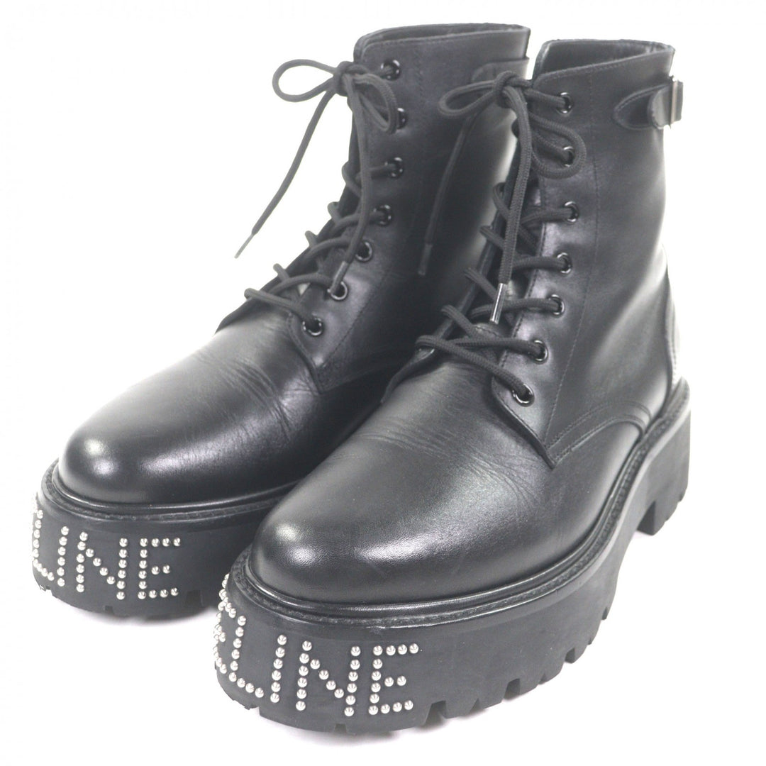 Excellent CELINE boots BULKY black leather mens 42