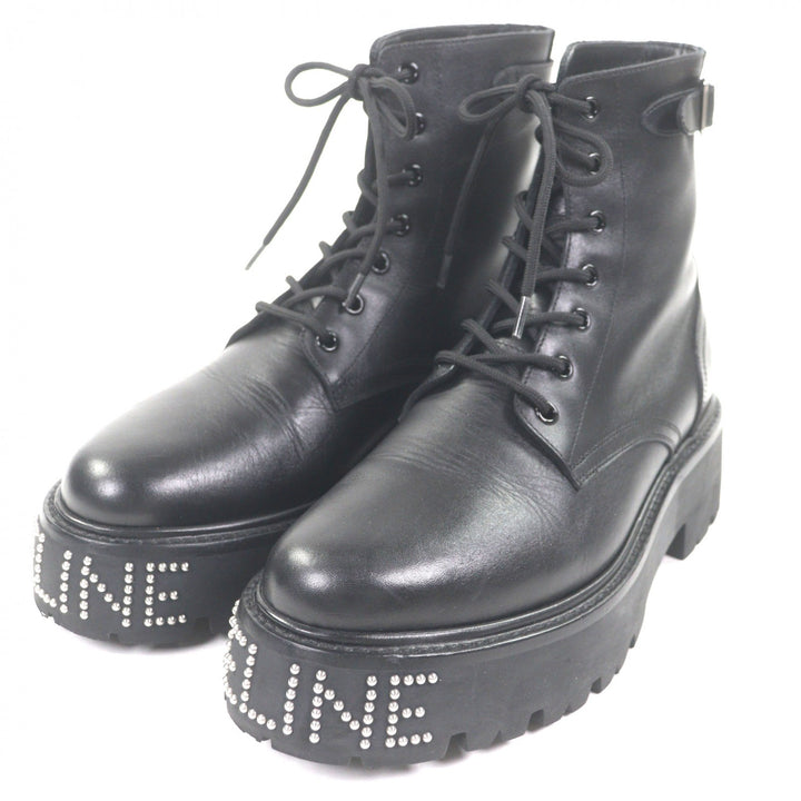 Excellent CELINE boots BULKY black leather mens 42