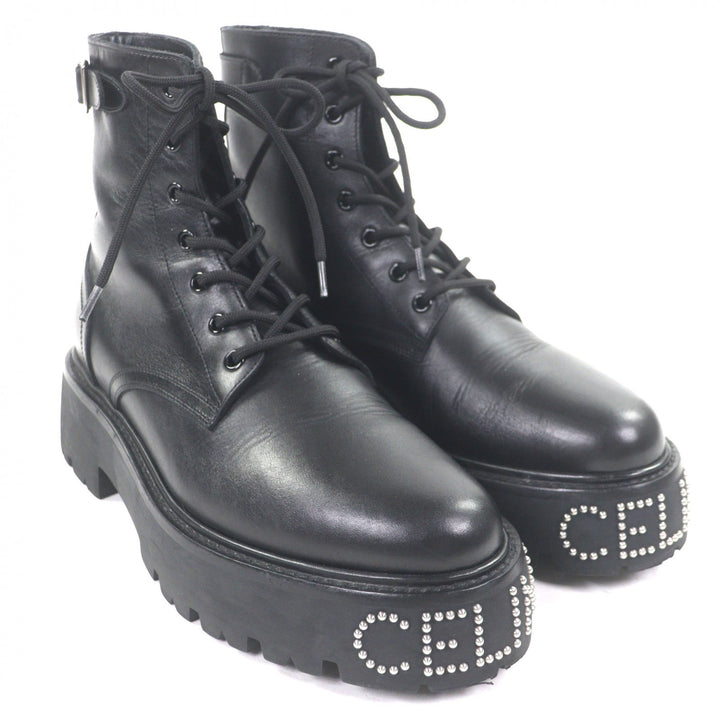 Excellent CELINE boots BULKY black leather mens 42