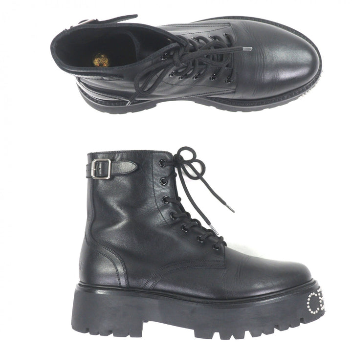 Excellent CELINE boots BULKY black leather mens 42