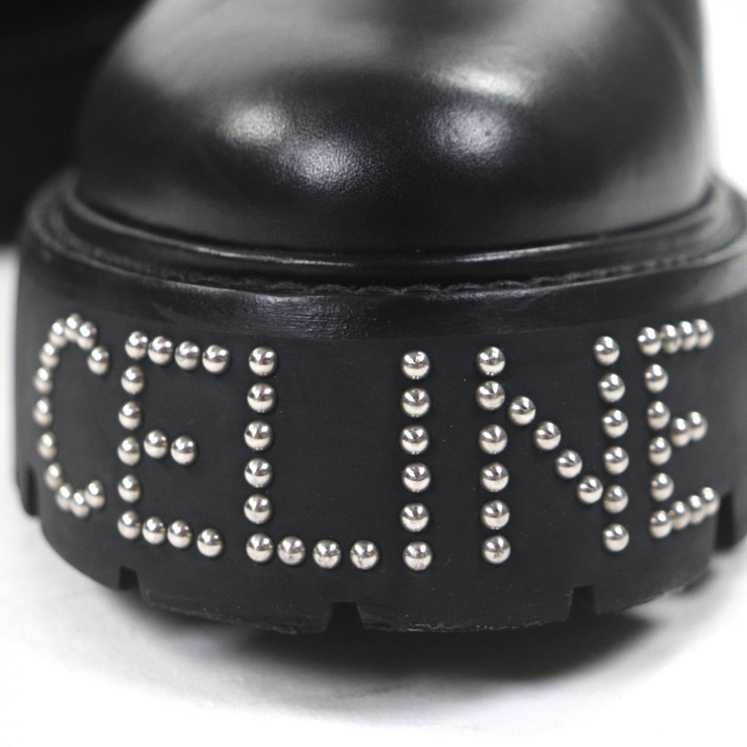 Excellent CELINE boots BULKY black leather mens 42