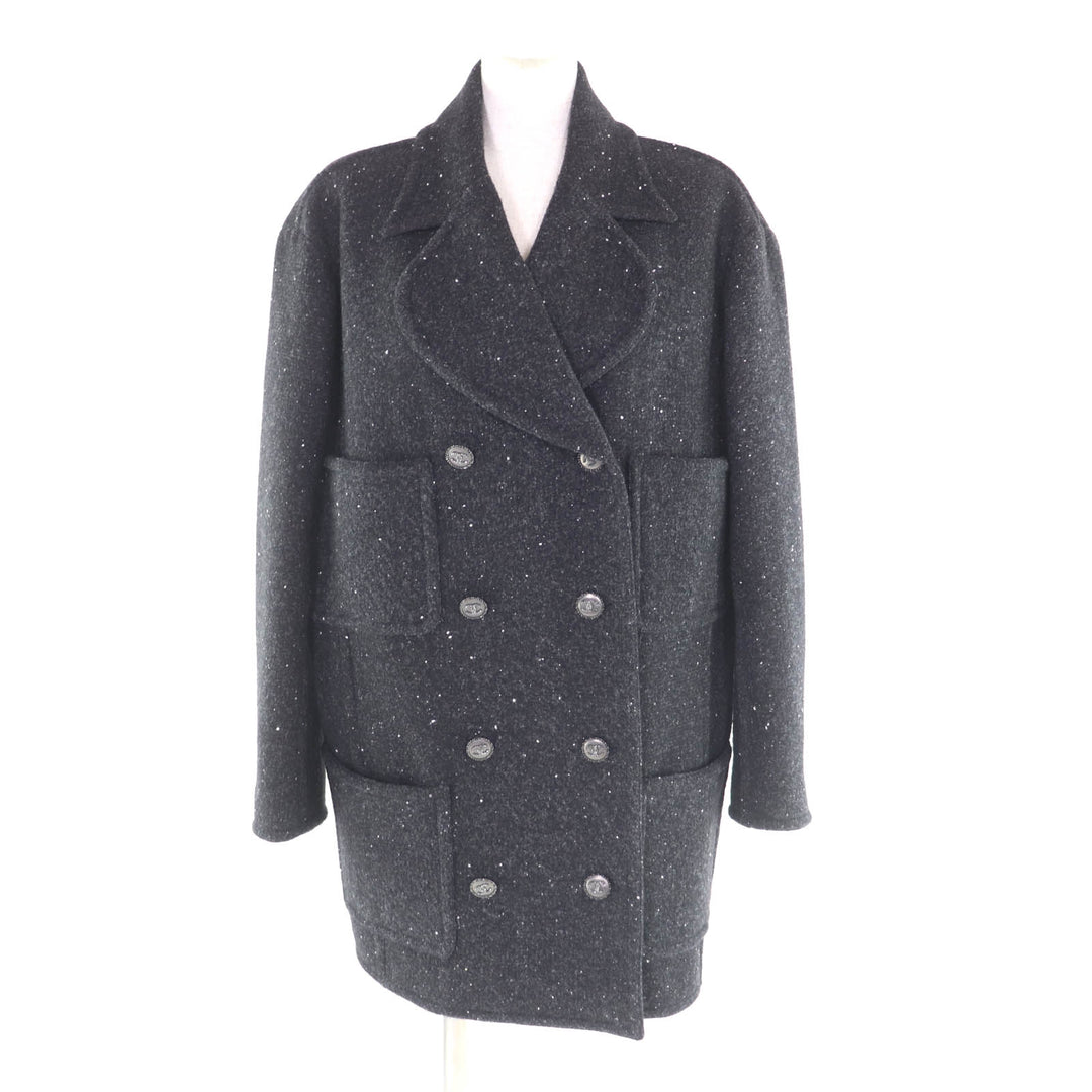 Excellent CHANEL coat black cotton Women 36 P71167