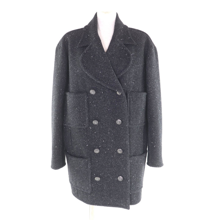 Excellent CHANEL coat black cotton Women 36 P71167