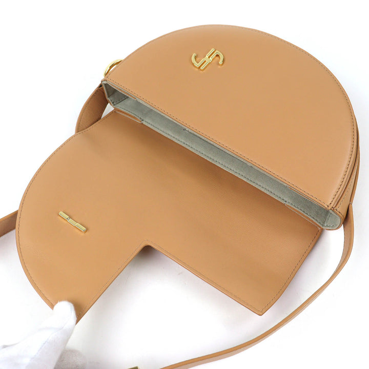 Excellent PATOU Le Patou Leather Bag Half-moon type sand BA0015004105C