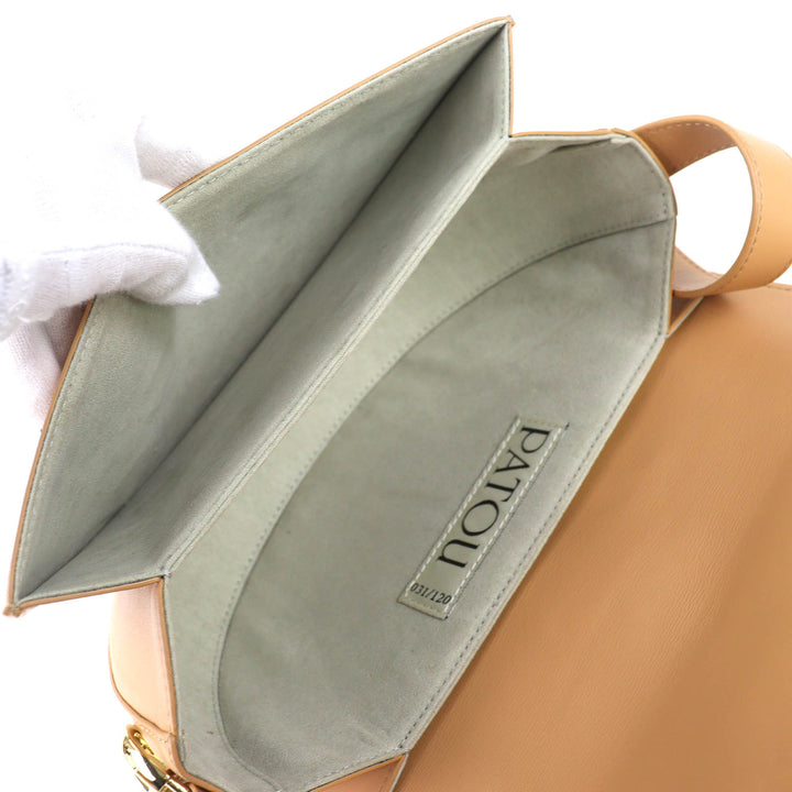 Excellent PATOU Le Patou Leather Bag Half-moon type sand BA0015004105C