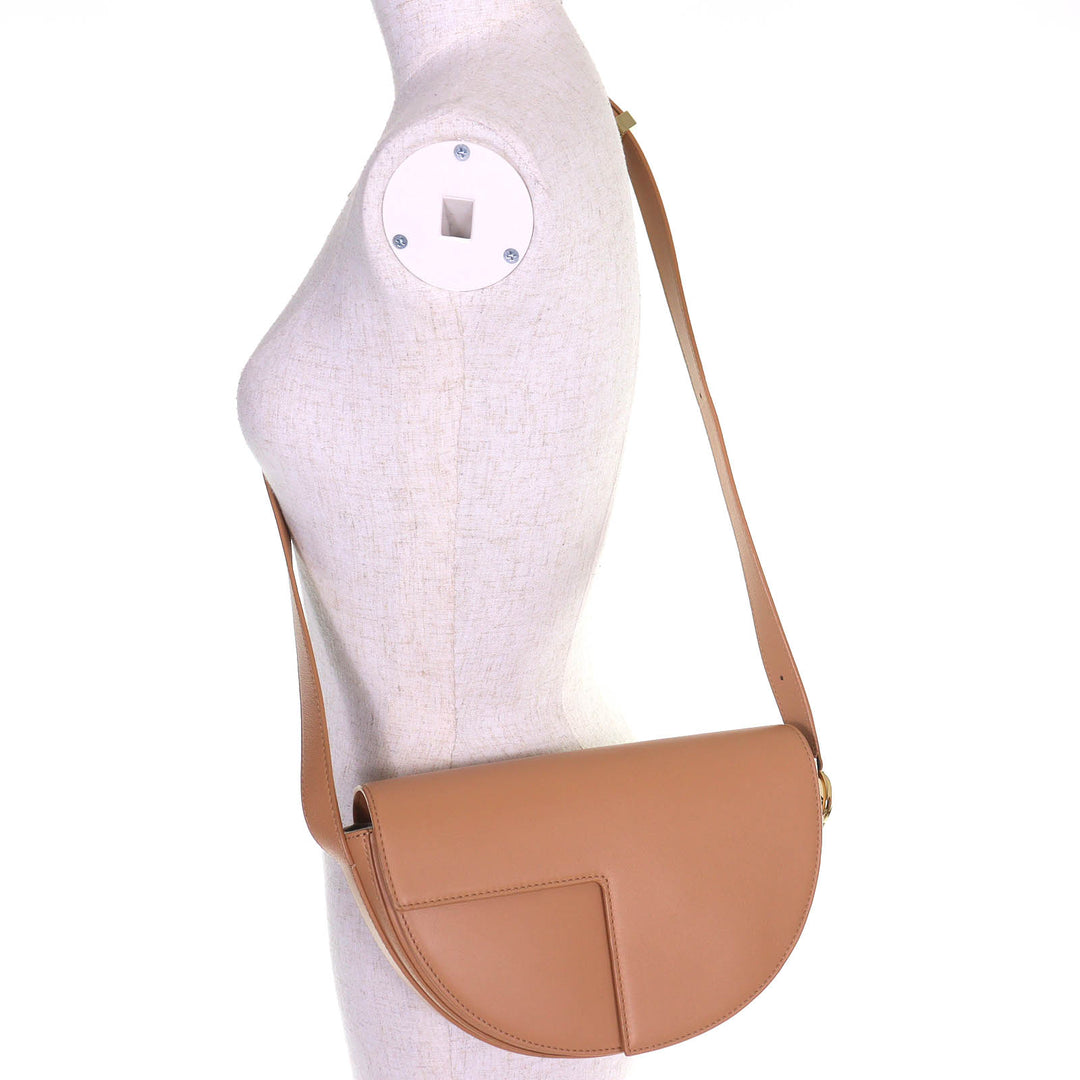Excellent PATOU Le Patou Leather Bag Half-moon type sand BA0015004105C