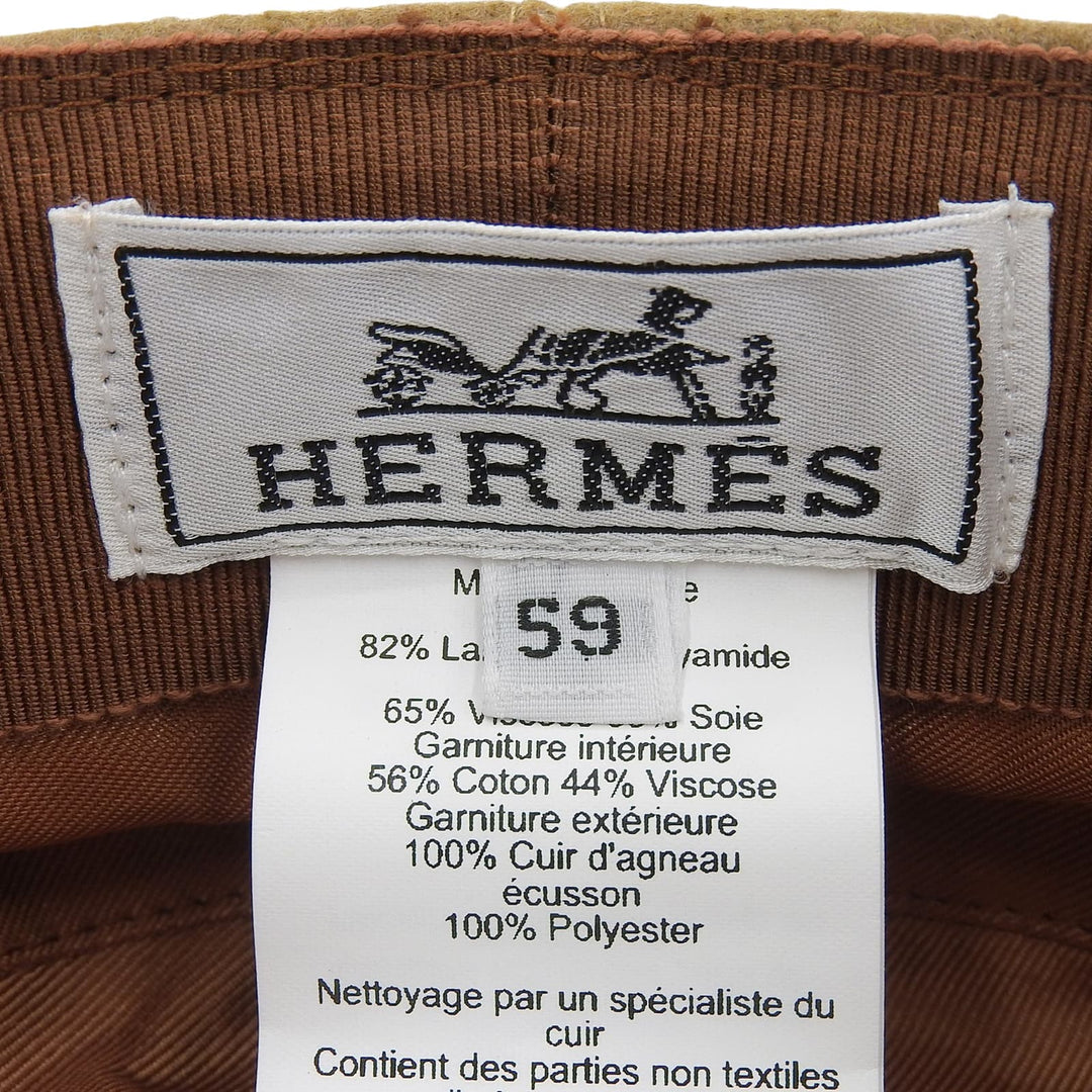 Pristine HERMES Casquette Saint-Malo With Serie Button Brown wool Women