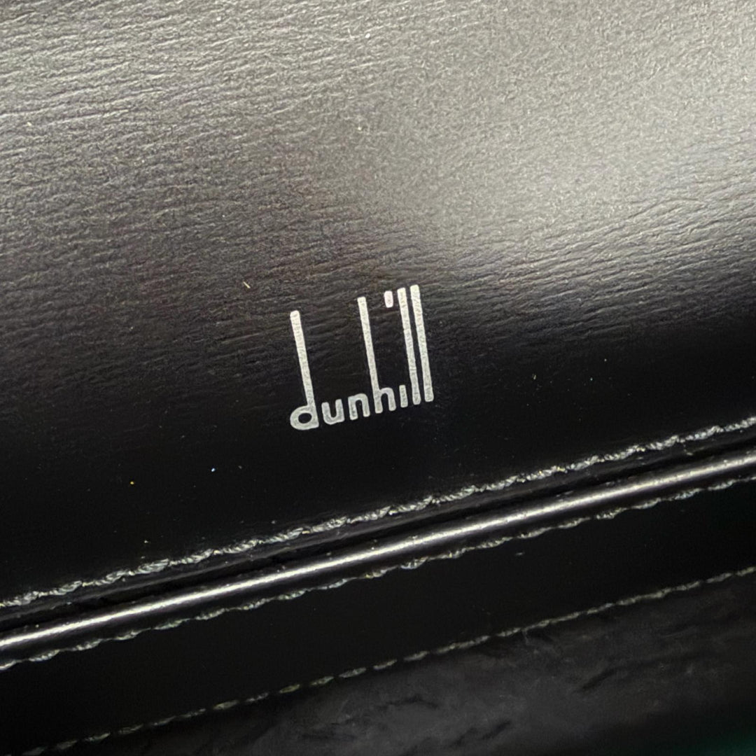 Excellent Dunhill Business bag Keyed 2-way pilot case black Cowhide leather mens