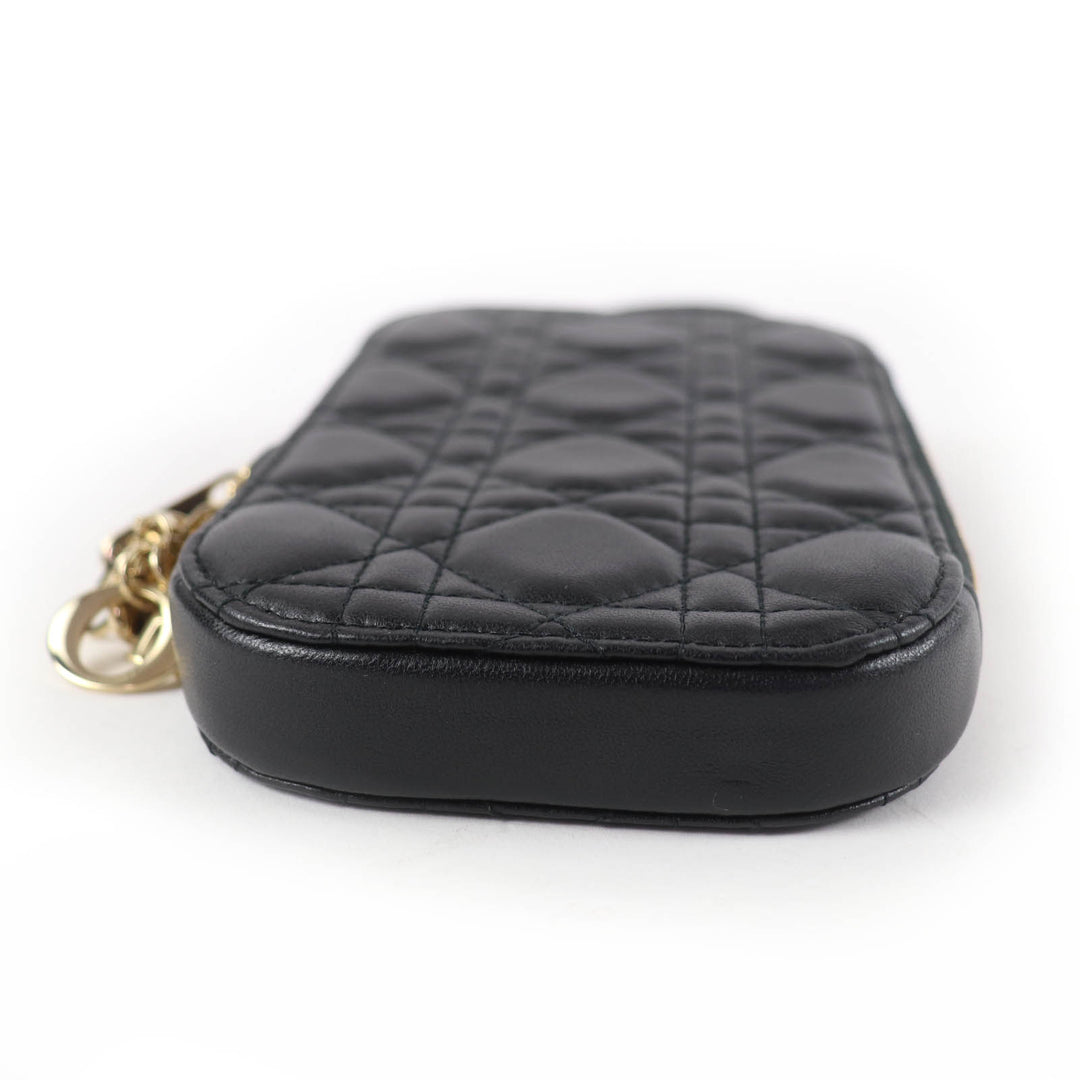 Excellent Christian Dior Lady Dior Call'in Dior phone holder Cannage Lambskin
