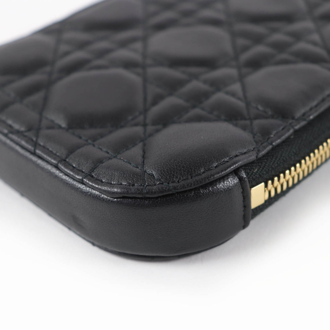 Excellent Christian Dior Lady Dior Call'in Dior phone holder Cannage Lambskin