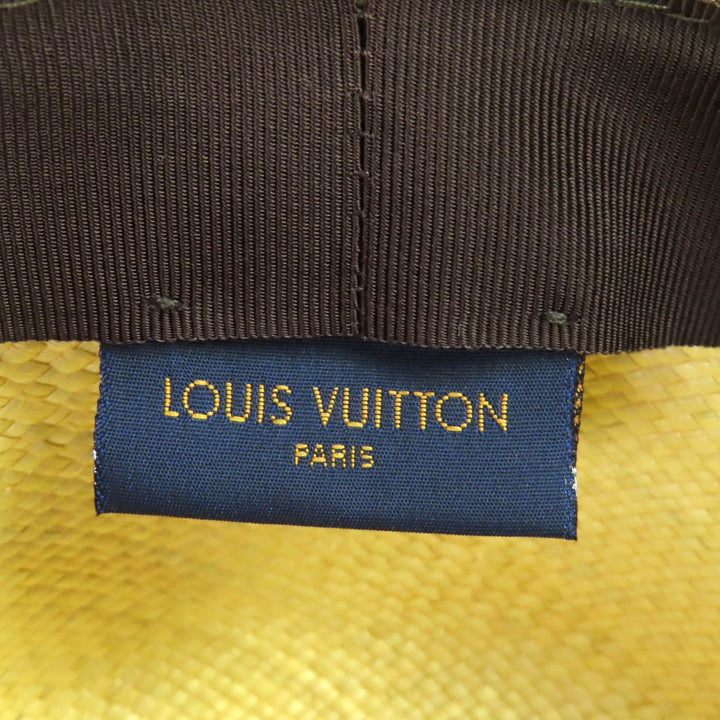 Excellent LOUIS VUITTON hat Chapo summer time Monogram leather straw hat M76253