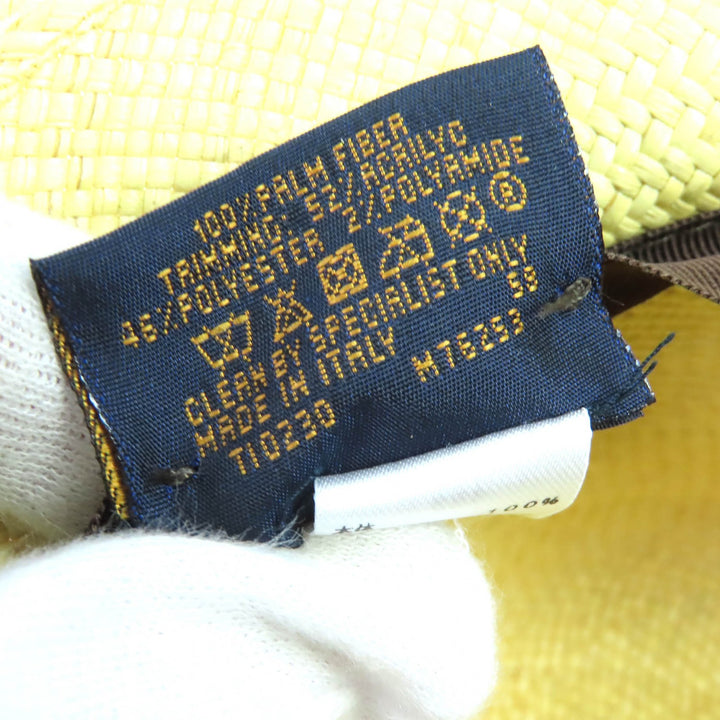 Excellent LOUIS VUITTON hat Chapo summer time Monogram leather straw hat M76253