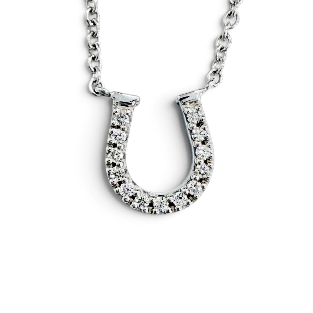 Great TIFFANY&Co. Metro Horseshoe Diamond Necklace, 750 (WG) White gold