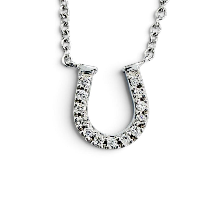 Great TIFFANY&Co. Metro Horseshoe Diamond Necklace, 750 (WG) White gold
