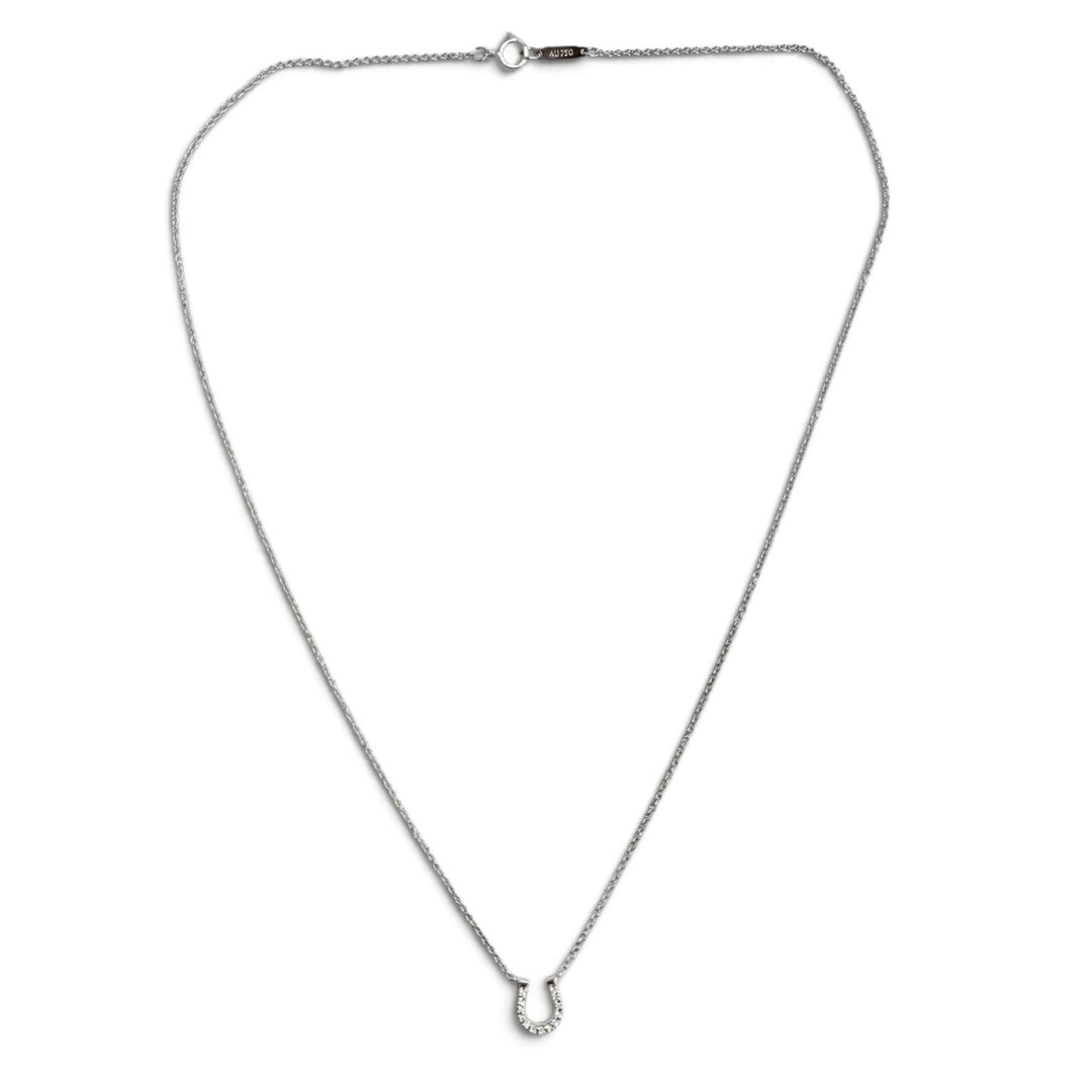 Great TIFFANY&Co. Metro Horseshoe Diamond Necklace, 750 (WG) White gold