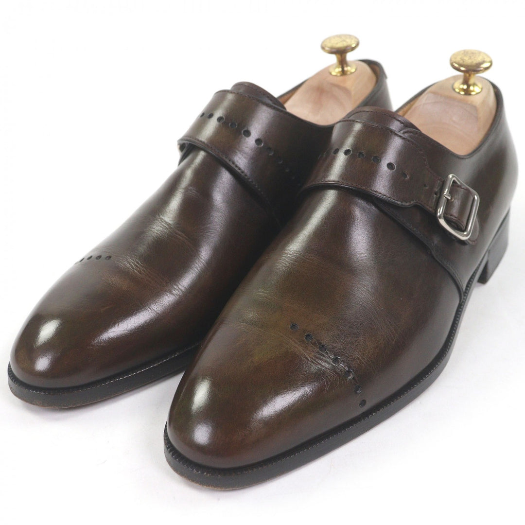 Great Berluti Dress shoes Perforated design single monk strap Brown