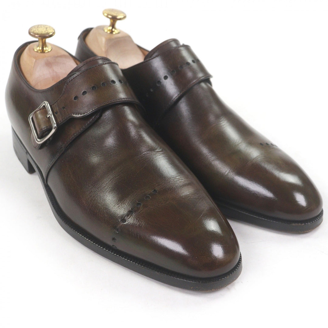 Great Berluti Dress shoes Perforated design single monk strap Brown