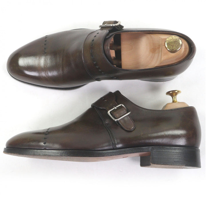 Great Berluti Dress shoes Perforated design single monk strap Brown