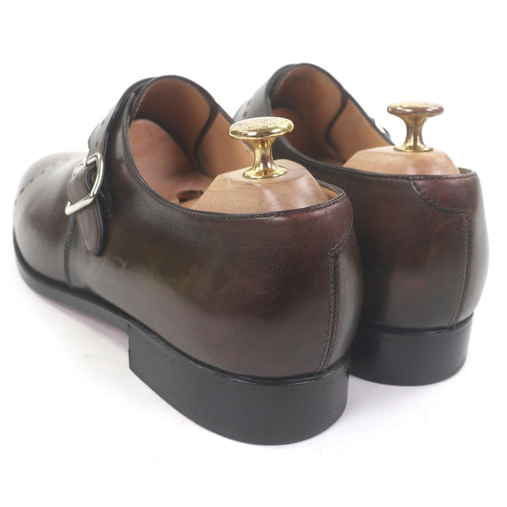 Great Berluti Dress shoes Perforated design single monk strap Brown