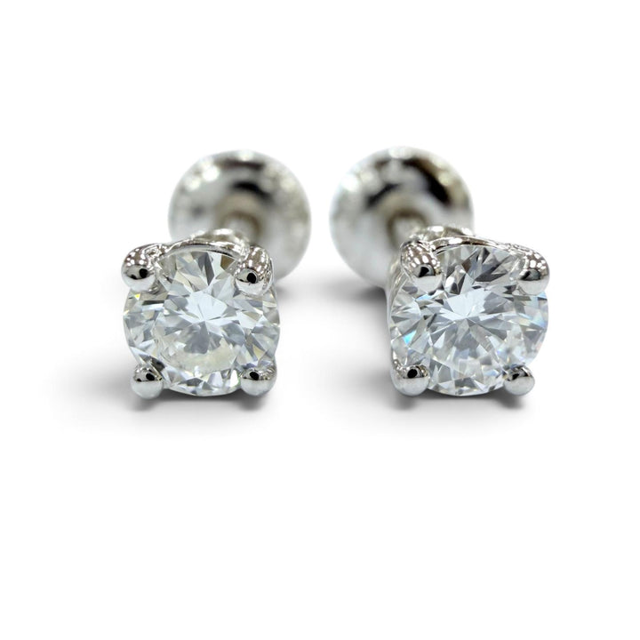 Great TIFFANY&Co. Stud Diamond Pierce Screw post Platinum PT950 24513