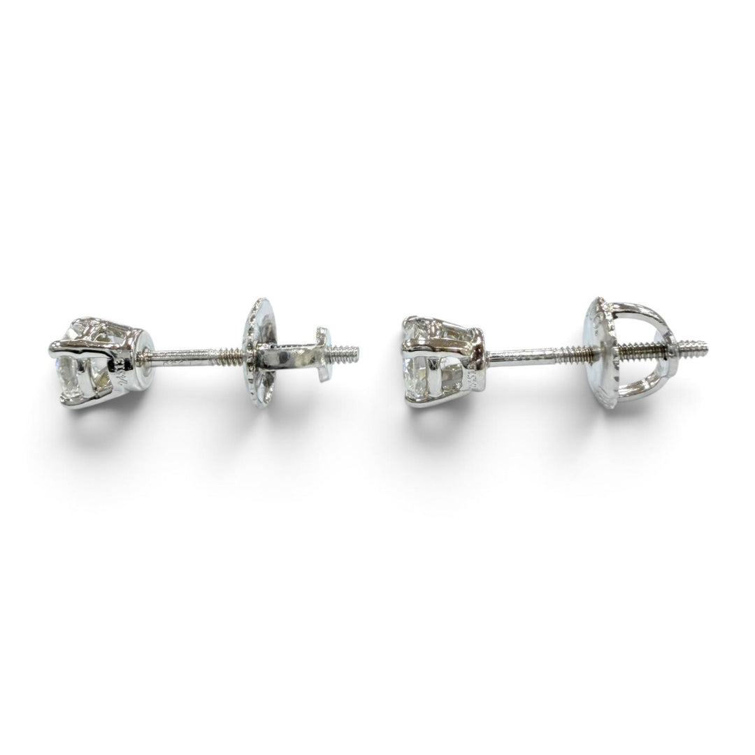 Great TIFFANY&Co. Stud Diamond Pierce Screw post Platinum PT950 24513