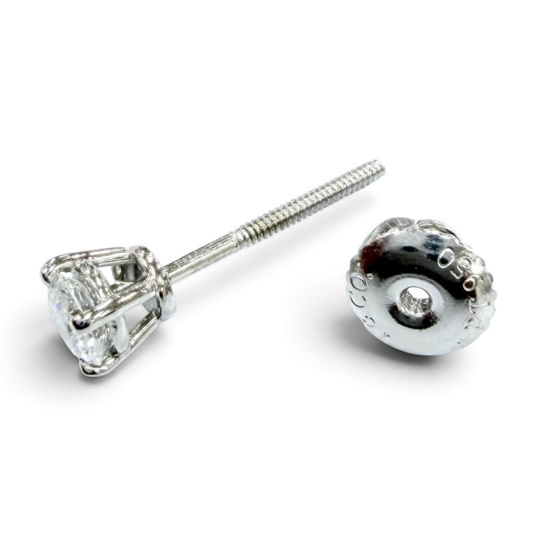 Great TIFFANY&Co. Stud Diamond Pierce Screw post Platinum PT950 24513