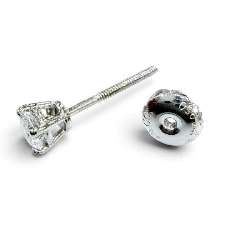 Great TIFFANY&Co. Stud Diamond Pierce Screw post Platinum PT950 24513