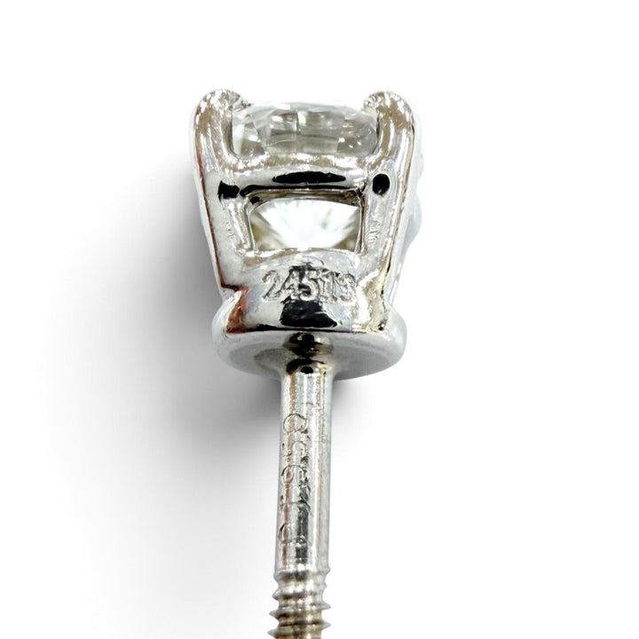 Great TIFFANY&Co. Stud Diamond Pierce Screw post Platinum PT950 24513
