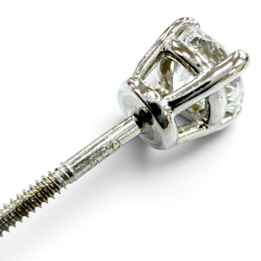 Great TIFFANY&Co. Stud Diamond Pierce Screw post Platinum PT950 24513