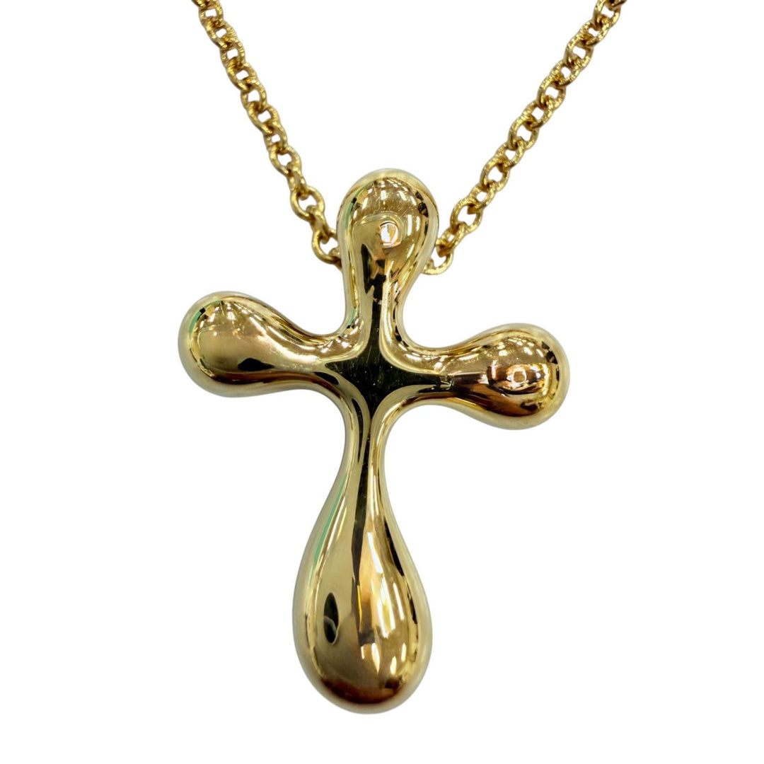 Excellent TIFFANY&Co. Necklace Small cross Necklace Yellow Gold 750 Women