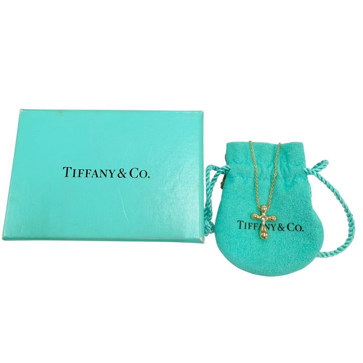 Excellent TIFFANY&Co. Necklace Small cross Necklace Yellow Gold 750 Women