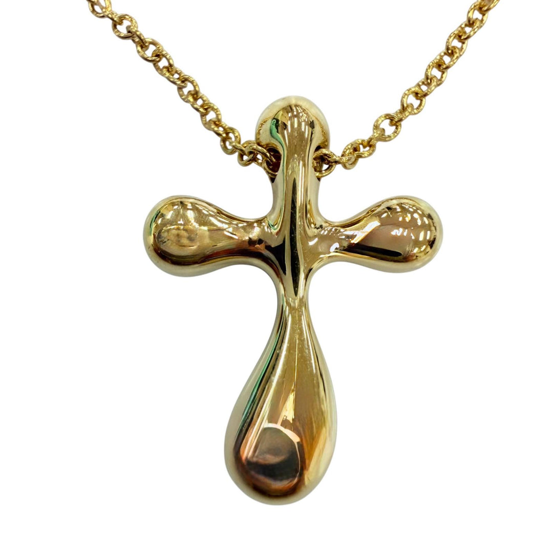 Excellent TIFFANY&Co. Necklace Small cross Necklace Yellow Gold 750 Women