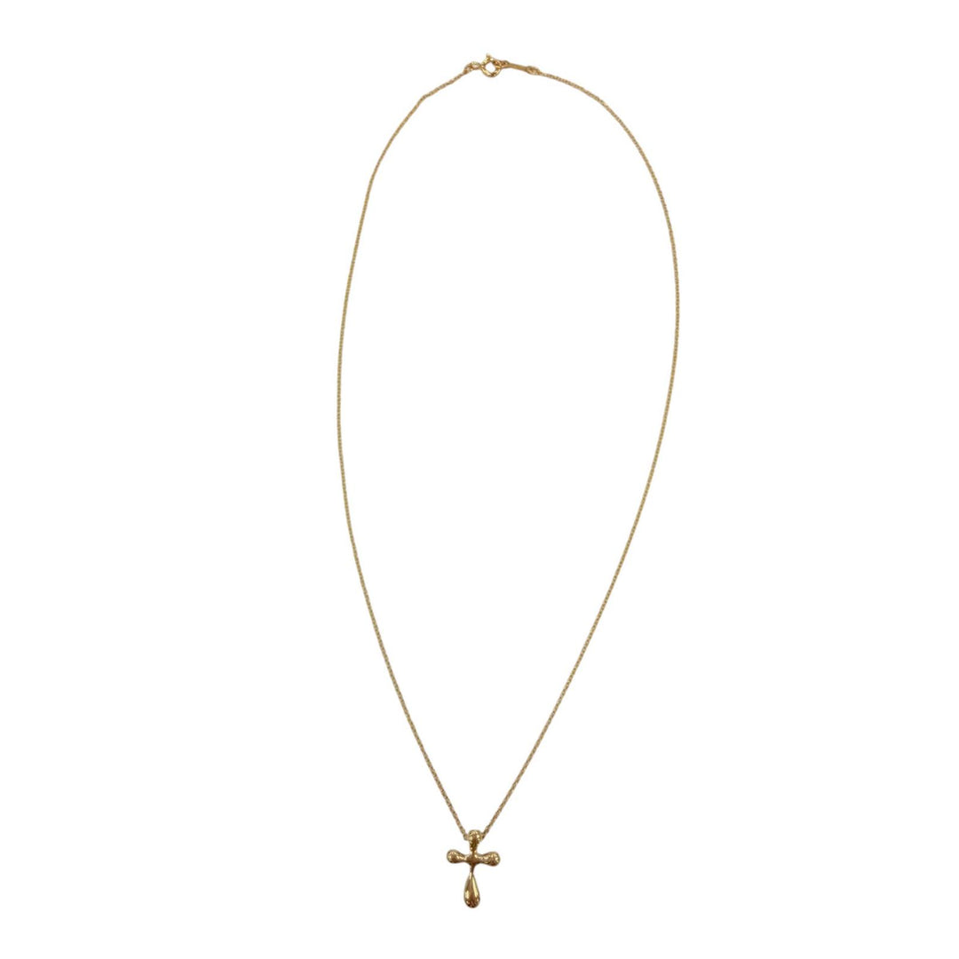 Excellent TIFFANY&Co. Necklace Small cross Necklace Yellow Gold 750 Women