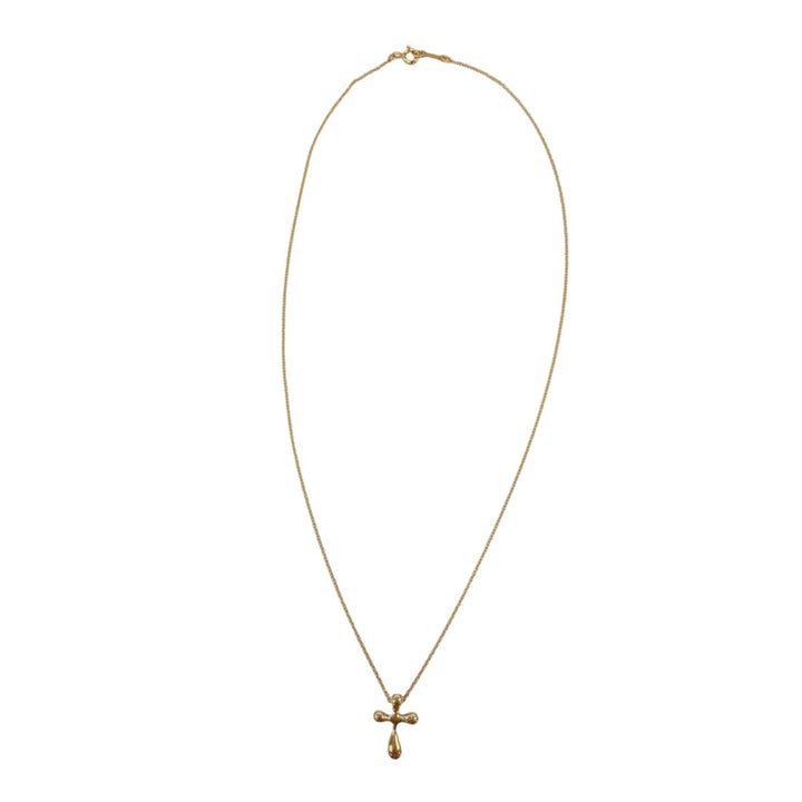 Excellent TIFFANY&Co. Necklace Small cross Necklace Yellow Gold 750 Women