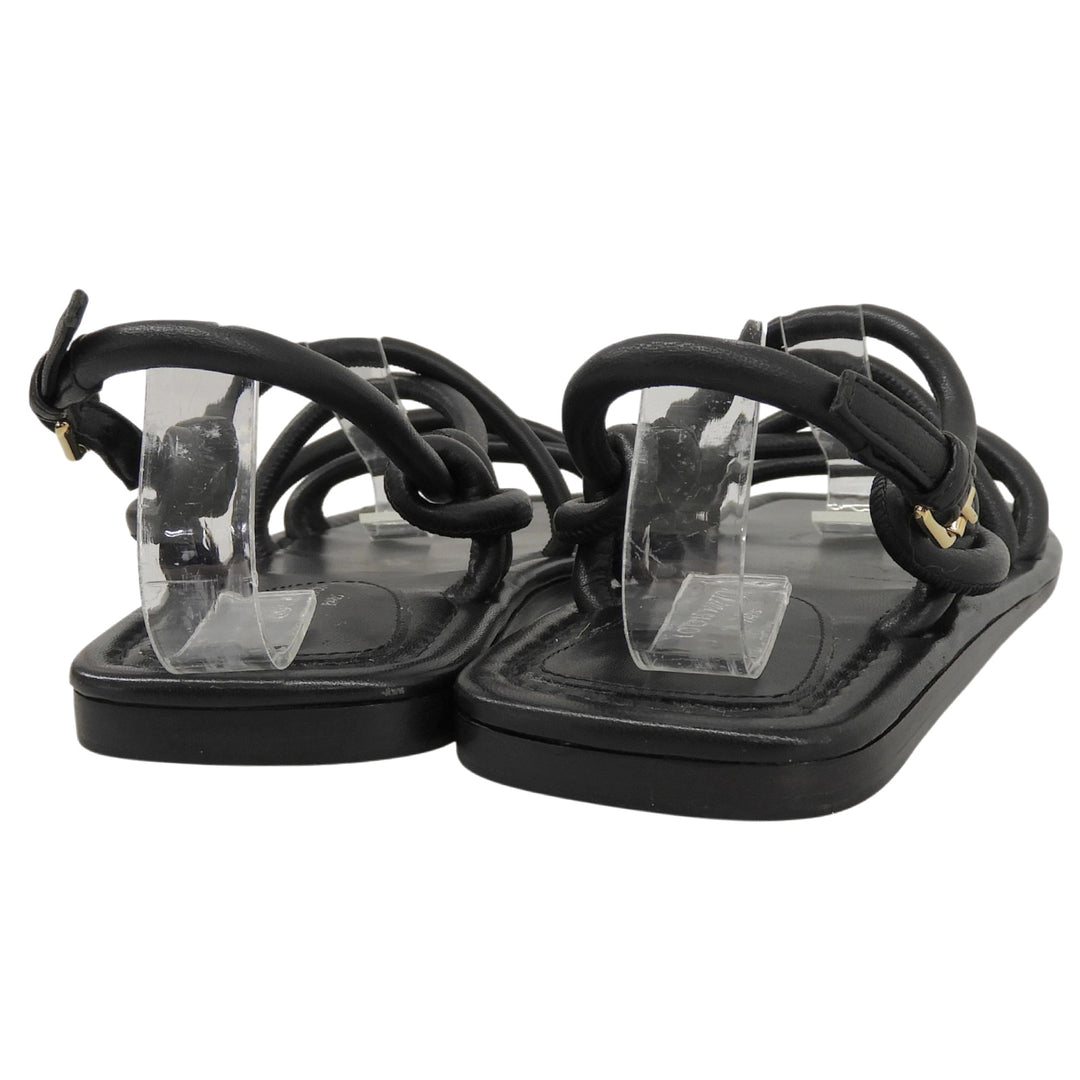 Great LOUIS VUITTON Sandals black leather Women 36.5