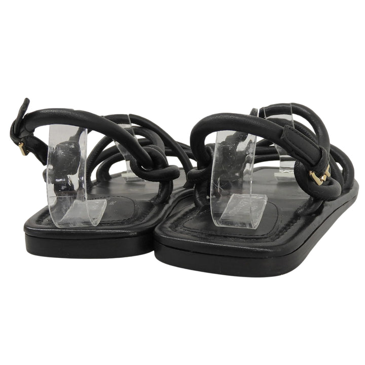Great LOUIS VUITTON Sandals black leather Women 36.5