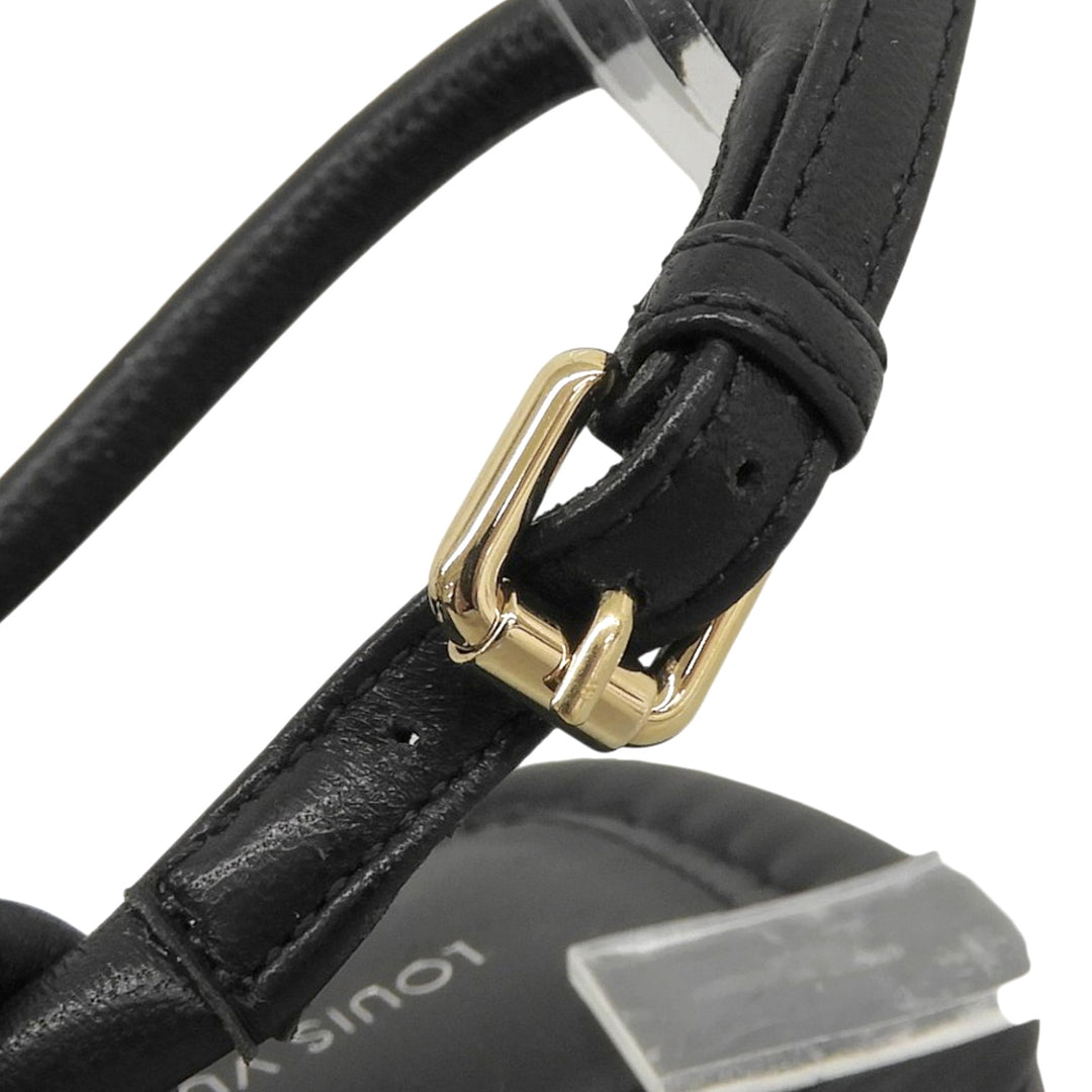 Great LOUIS VUITTON Sandals black leather Women 36.5
